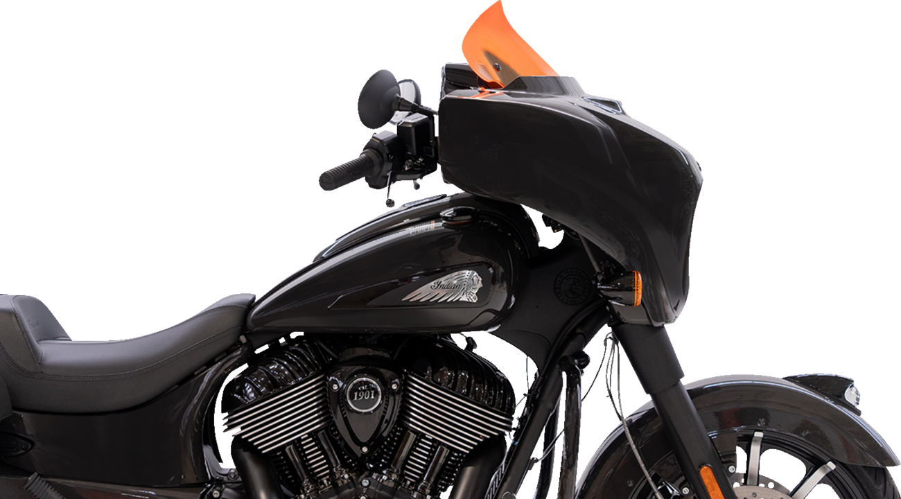 Klock Werks Ice Flare® Windshield - 10" - Orange Ice - '14-'26 Indian