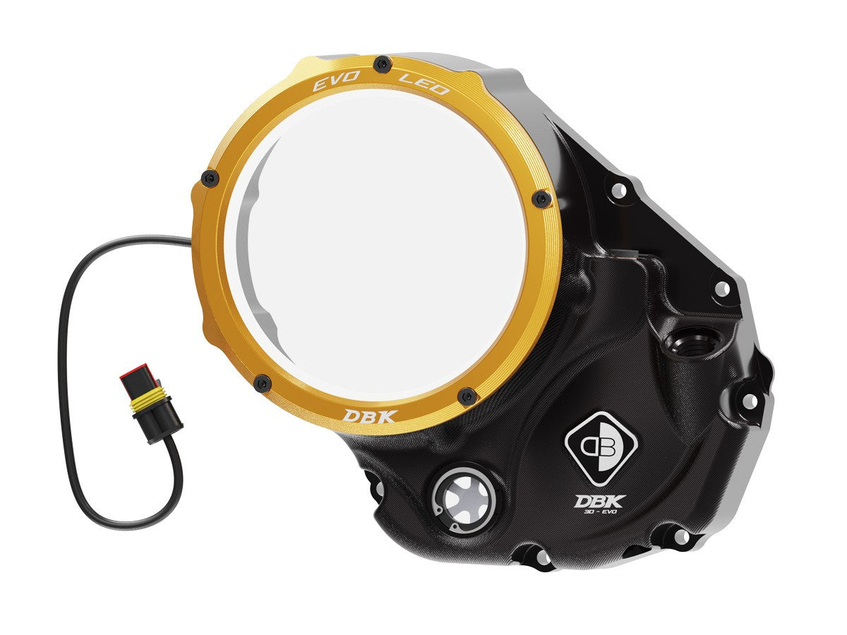 Ducabike DBK CCDVL06 Evo LED Clear Clutch Cover - BLACK-GOLD