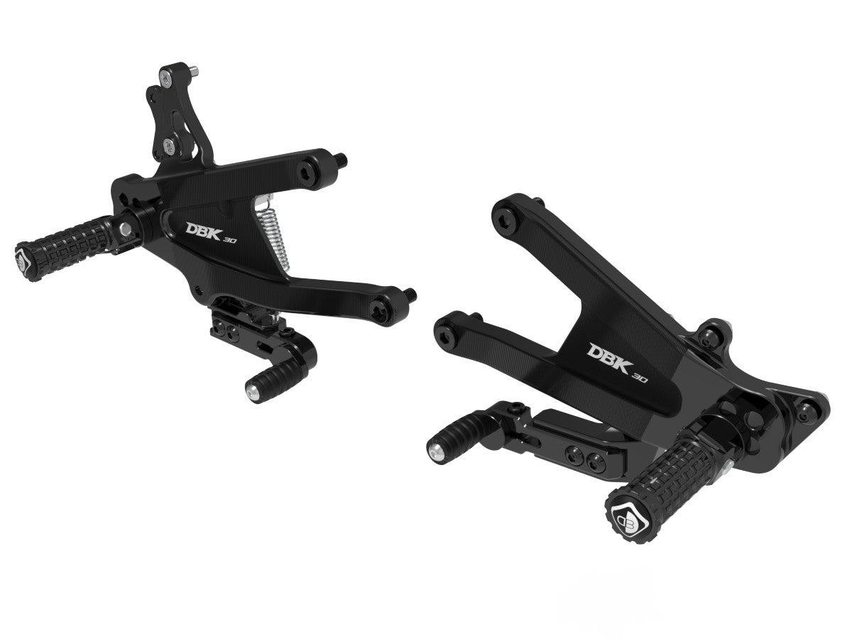 Ducabike DBK PRV402 – Panigale V4 MY25 Adjustable SBK Rearsets - BLACK-BLACK