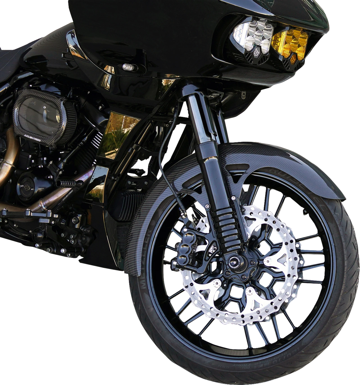 Arlen NESS Front Fender - Wrapper - 21" - Carbon Fiber/Gloss - HD Touring '99-'13