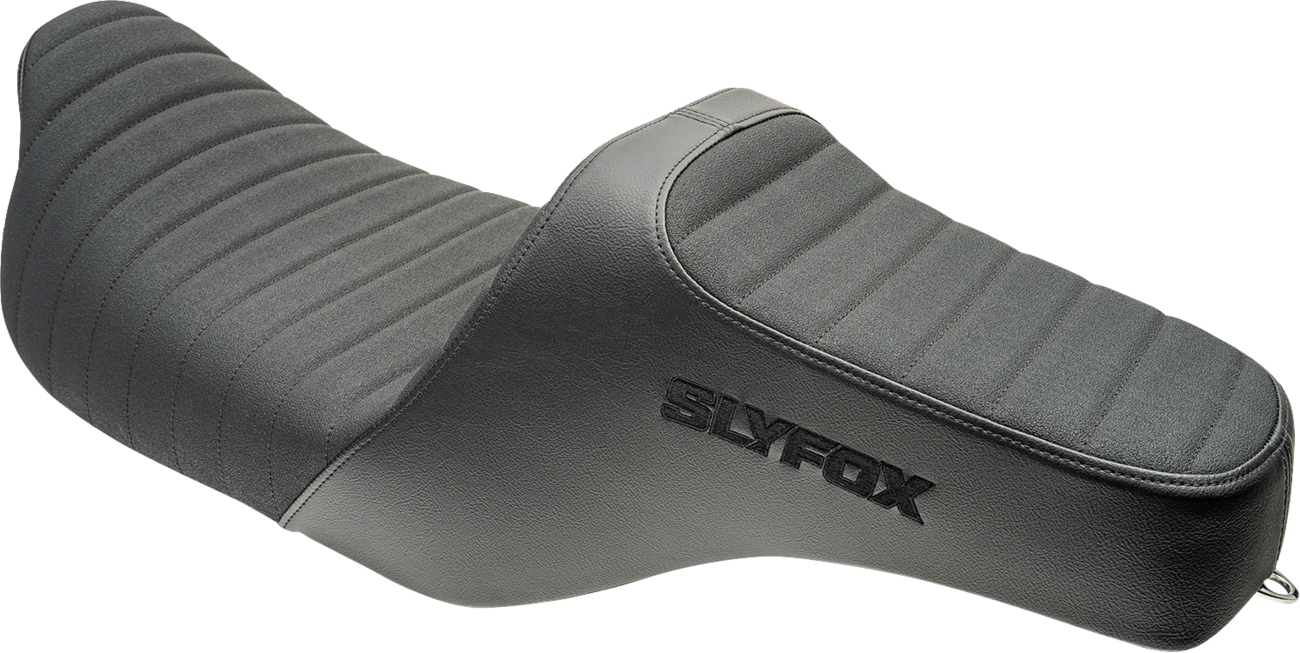 Slyfox Highnoon Seat - Vinyl - Classic Stitch - Black Logo - FLH/FLT '08-'24