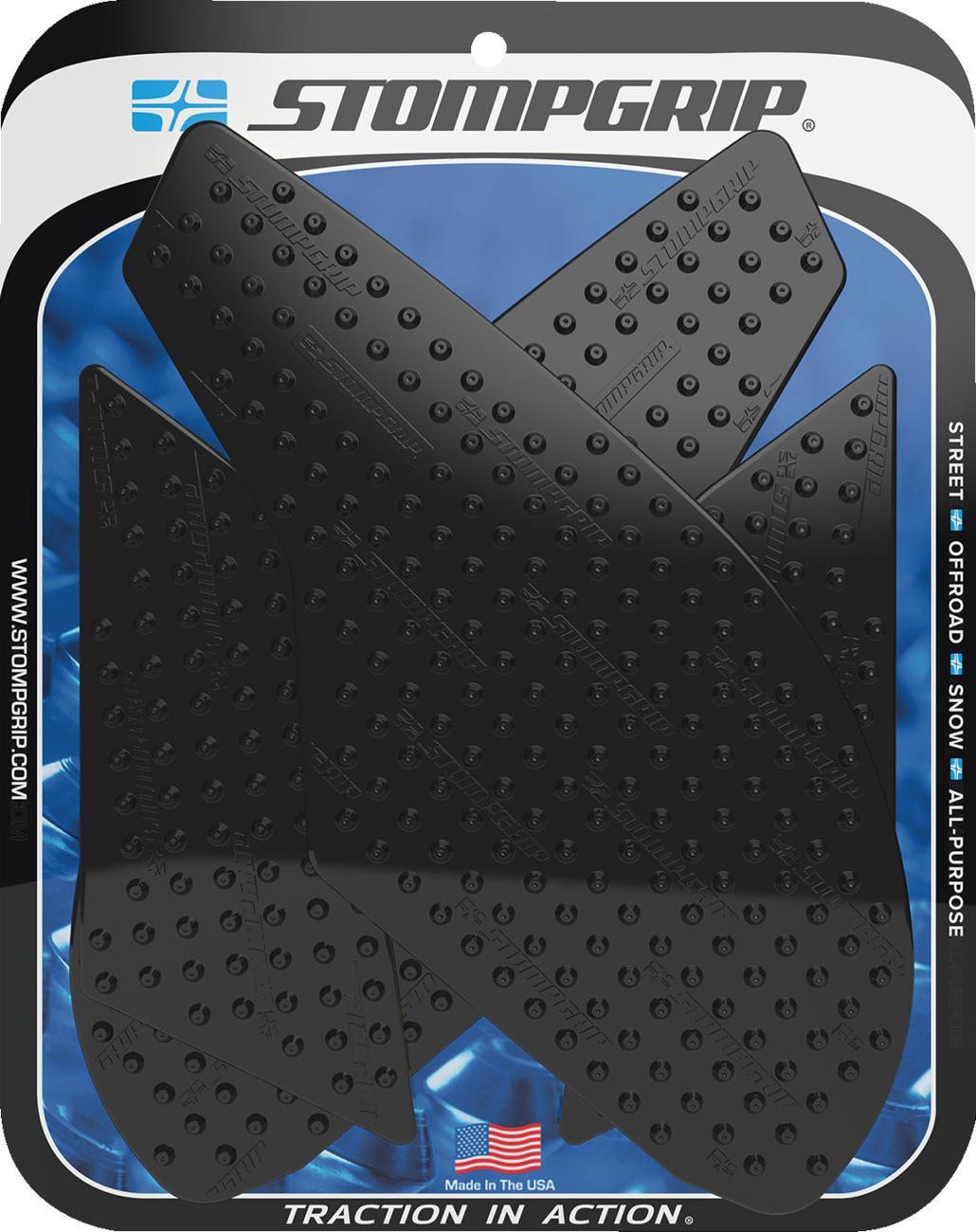 StompGrip Tank Grips - Volcano - Black - Suzuki - SV '16-'25
