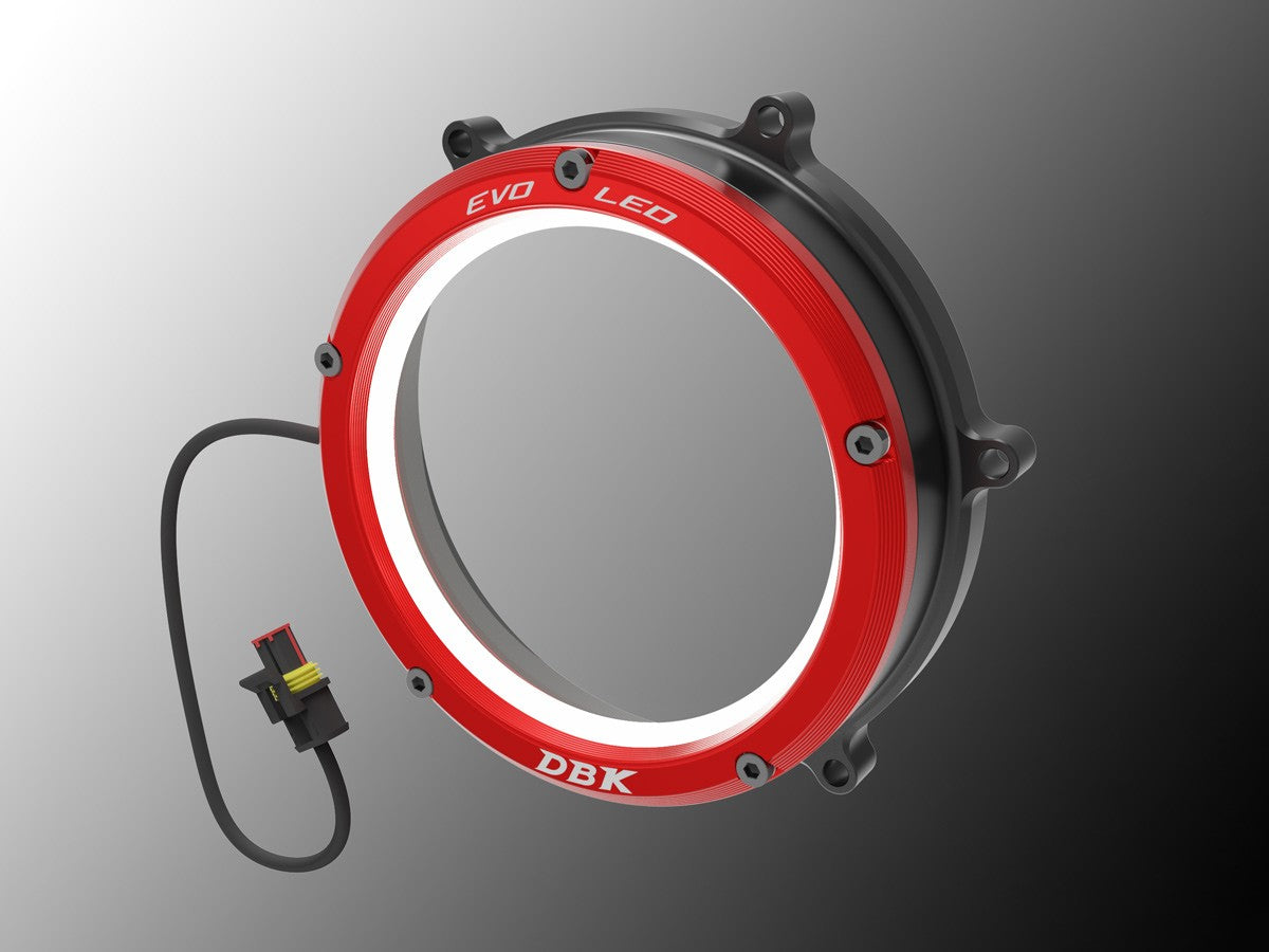 Ducabike DBK Cc1199l02 Evo LED Clear Clutch Cover - BLACK-RED