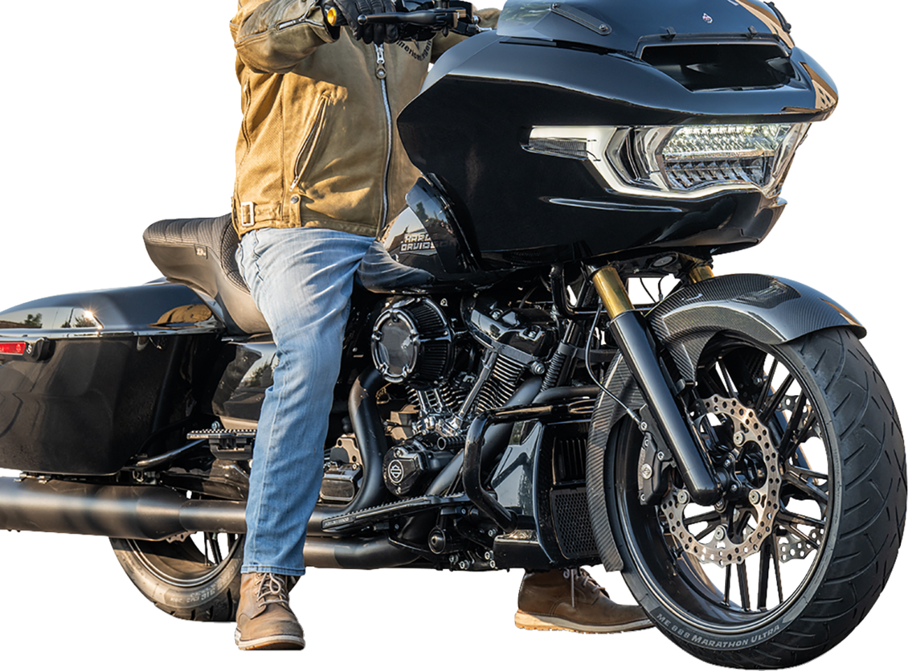 Arlen NESS 21" Front Fender - Fat Wrapper - Carbon Fiber - HD Touring '24-'25