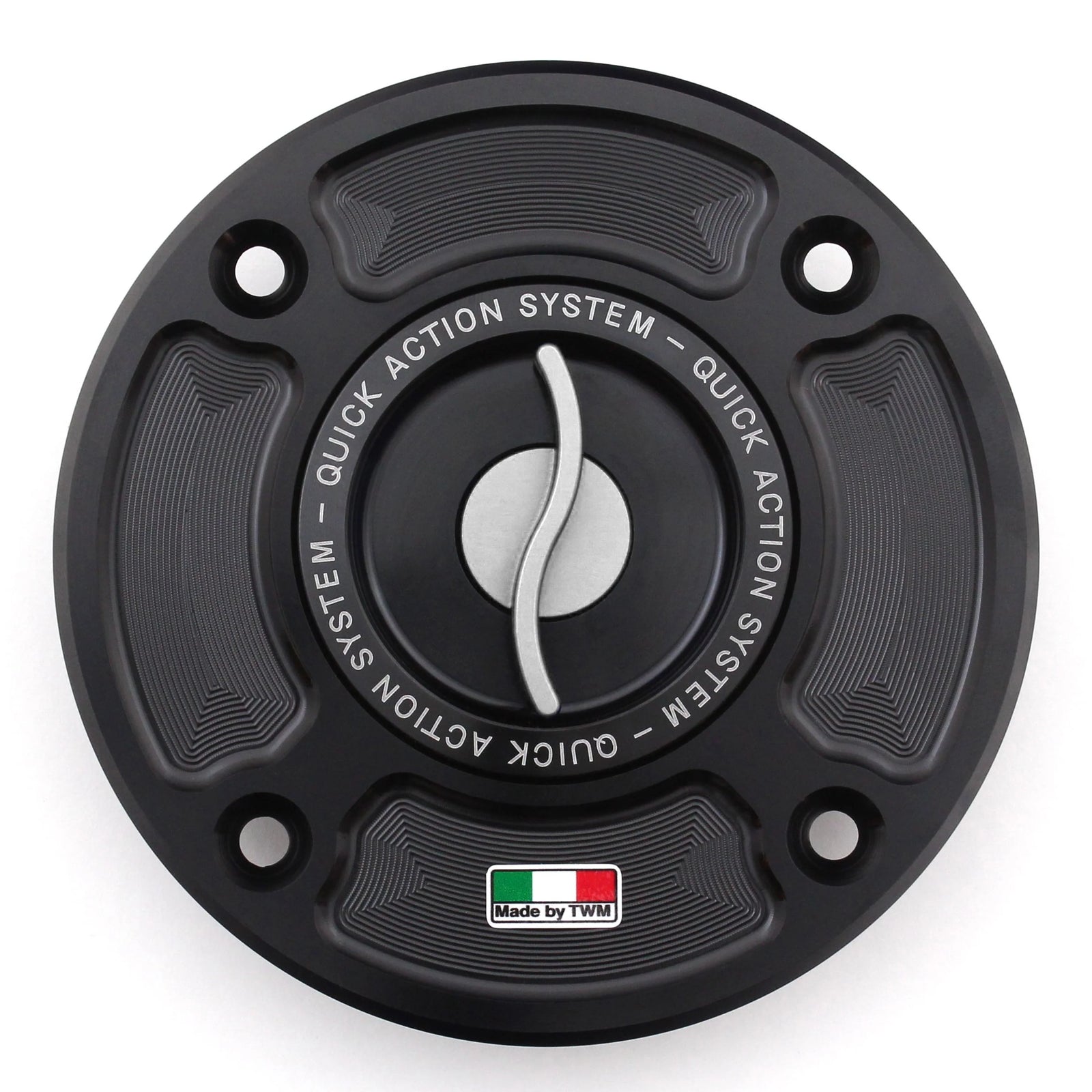 TWM CNC Aluminum Gas Cap / Fuel Cap with Silver Center Cap for Suzuki Motorcycles