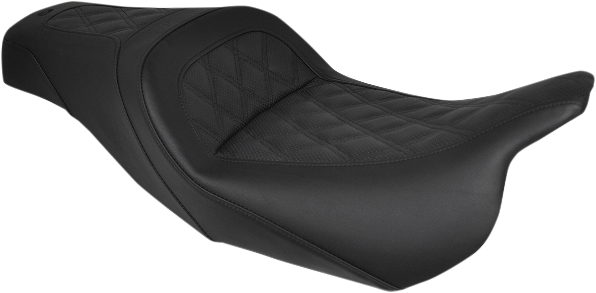 Saddlemen Slim Seat - Black - Lattice Stitch - FL '08-'24