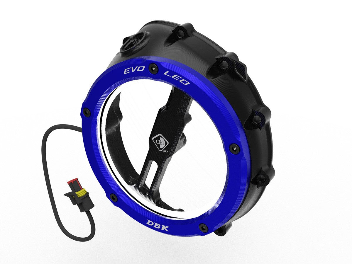 Ducabike DBK Ccdvl12 BMW Evo LED Clear Clutch Cover - BLACK-BLUE