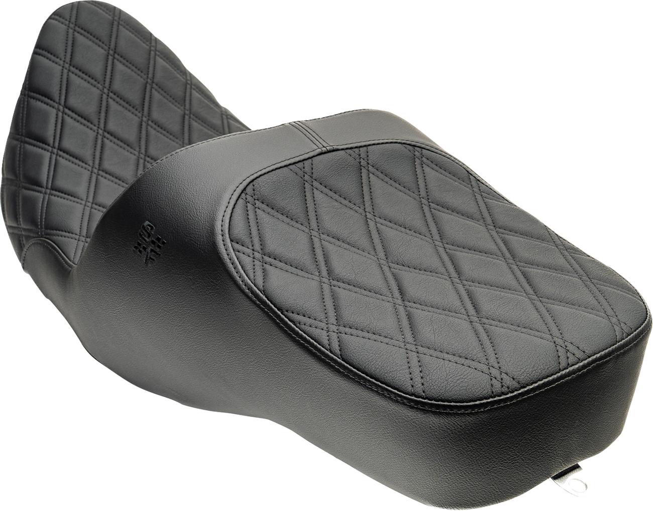 Slyfox Chariot Seat - Black Double Diamond Stitch - Black Logo - FLH/FLT '23.5-'26