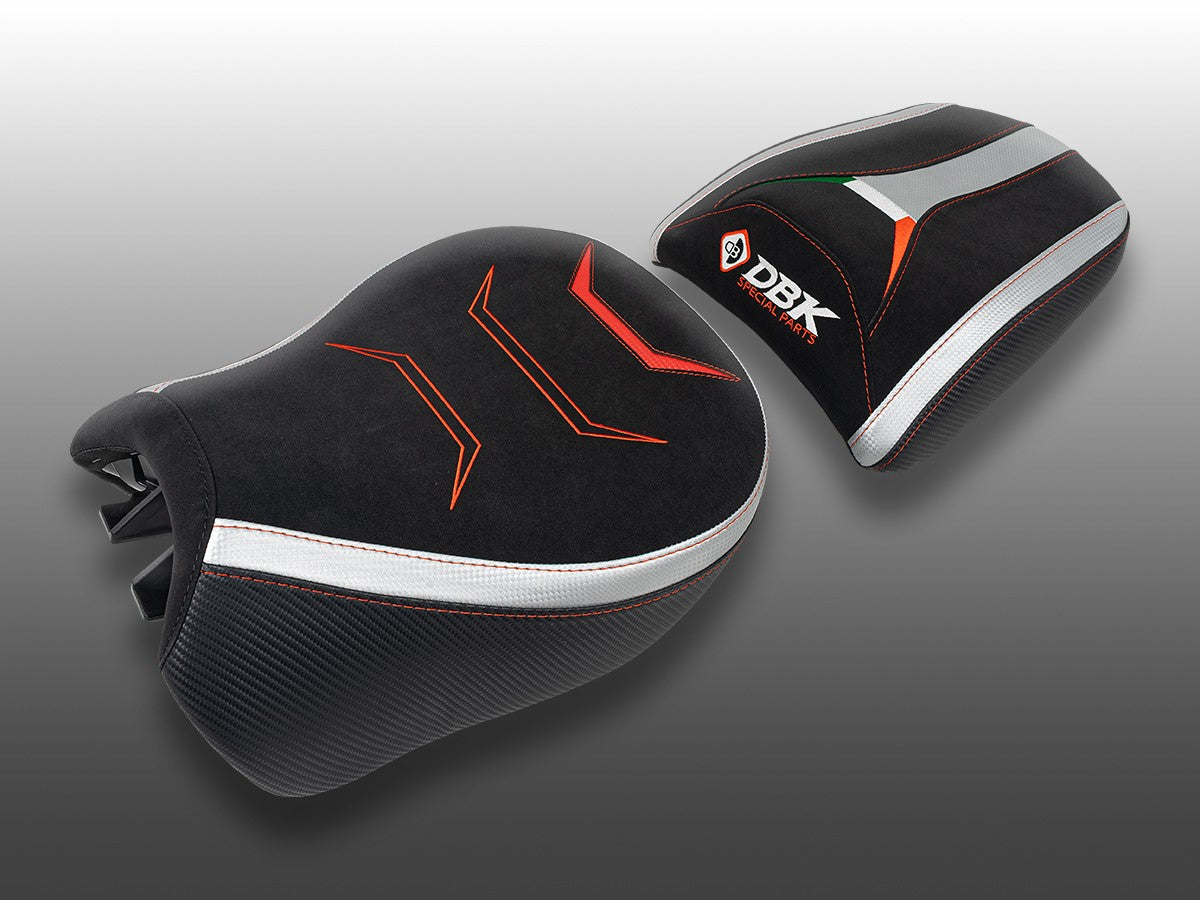Ducabike DBK Ses02 Ducati MTS V4 Standard Complete Comfort Seat (Rider + Passenger) - BLACK-SILVER