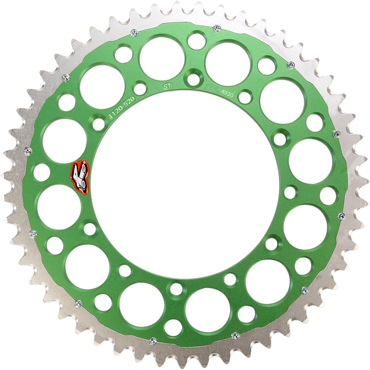 Renthal Twinring™ Rear Sprocket - 51 Tooth - Green - Kawasaki/Suzuki