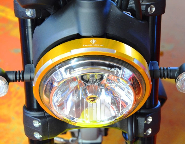 Ducabike DBK CFSCRA01 Scrambler Billet Aluminium Headlight Trim - GOLD