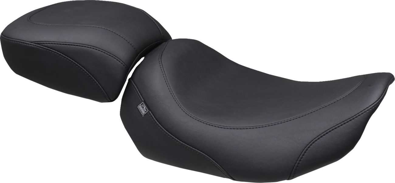 Mustang Wide Tripper™ Solo Seat - No Backrest Receiver - Black Stitch - FLT/FLH '23-'26