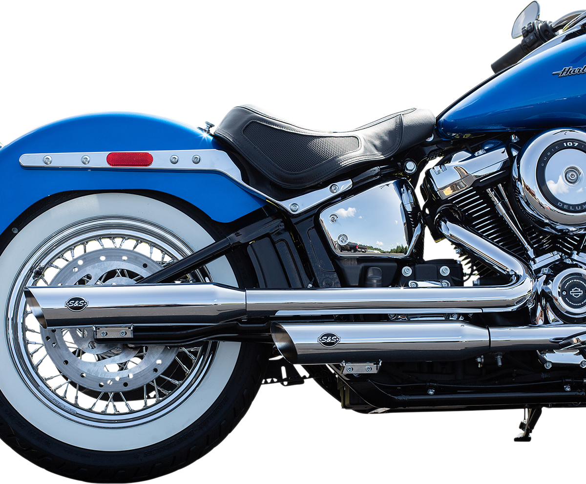 S&S Cycle Slash-Cut Slip-On Mufflers - Race - Chrome - FLHC