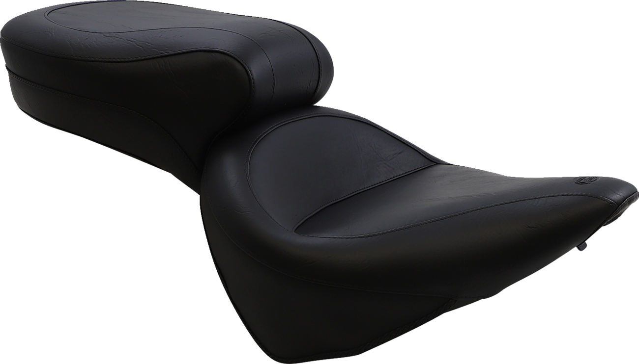 Mustang Vintage Style Seat - Wide - Smooth - Black - FXST/FLST