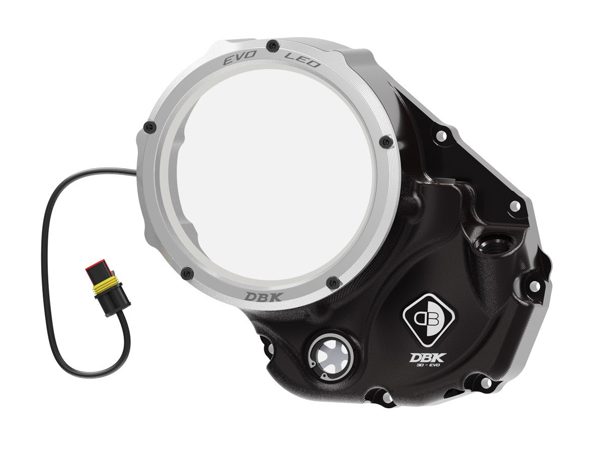 Ducabike DBK CCDVL06 Evo LED Clear Clutch Cover - BLACK-SILVER