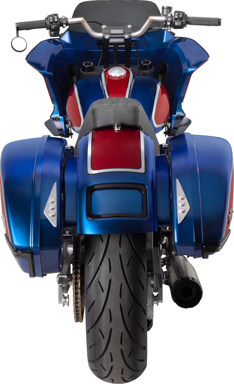 Paul Yaffe Bagger Nation The Fix Rear Fender - Black Frame Plate - HD Softail '20-'23
