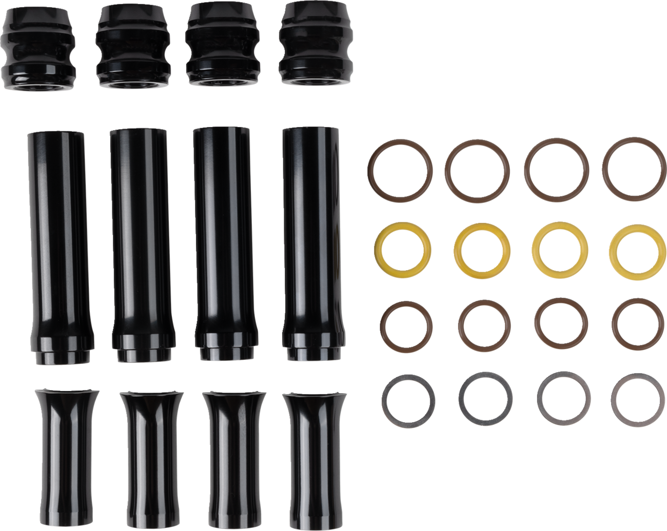 Arlen NESS Pushrod Tube Cover Kit - 10 Gauge® - Black - Twin Cam