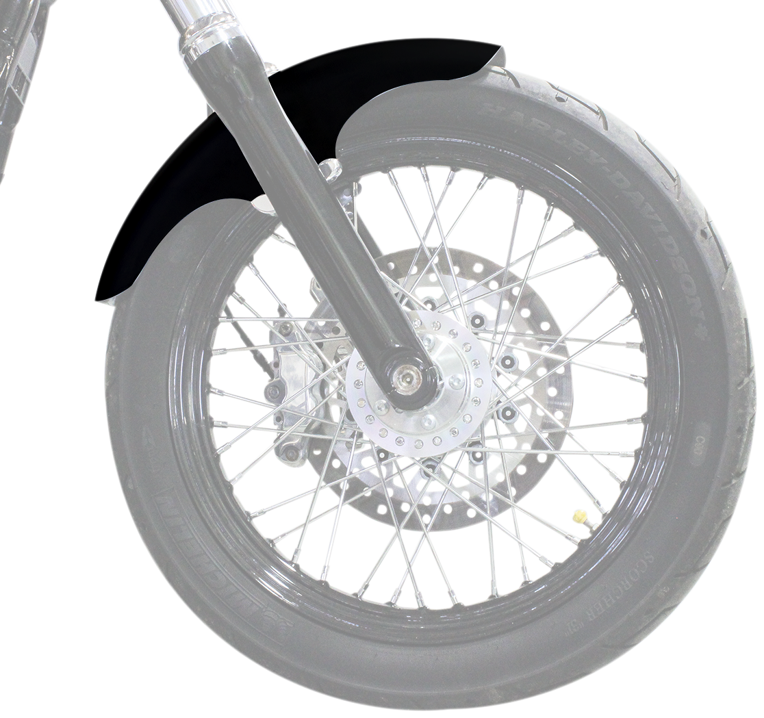 Klock Werks Top-Hat Front Fender - Black - 19" - HD Softail