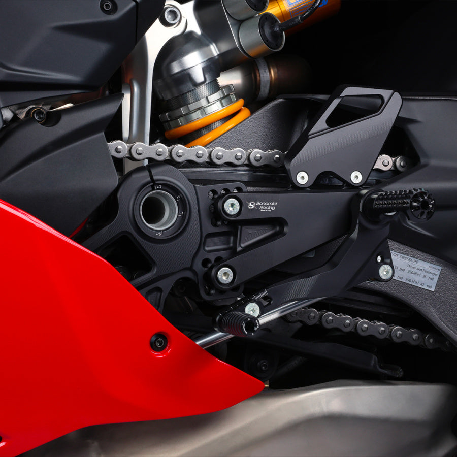 Bonamici Racing Adjustable Rearsets ”pista Evo Plus”- Ducati Panigale V4 - V4s- V4R (2018/2026)