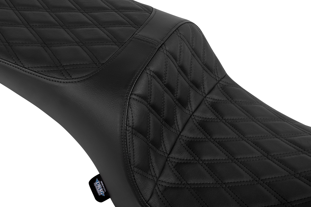 Drag Specialties Seats Freedom Seat - Vinyl - Double Diamond Black Stitch - Challenger '20-'25/Chieftain '25