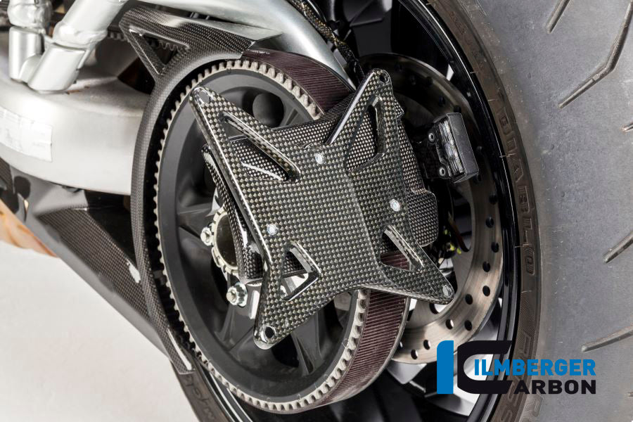 Ilmberger Carbon License Plate Holder Withbelt Guard Ducati XDiavel 2016 / Diavel 1260 - Gloss
