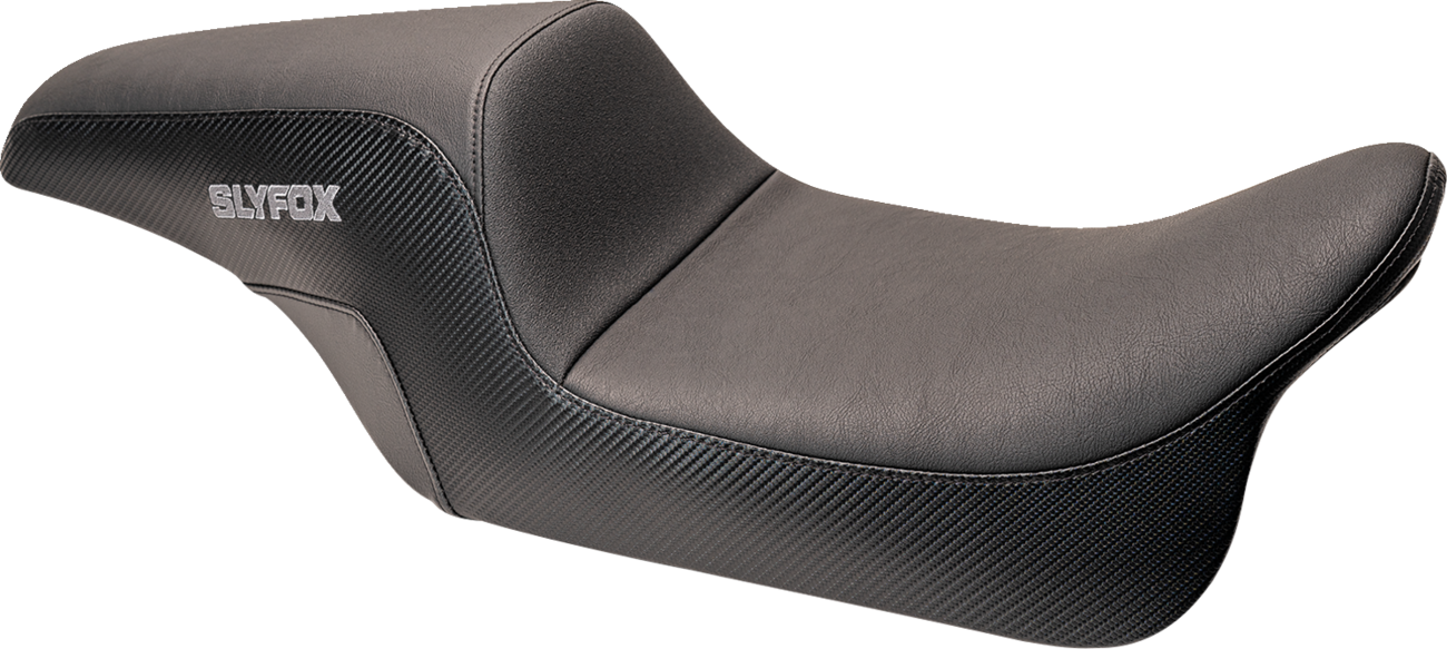 Slyfox Drifter Seat - Gray Logo - Smooth Vinyl - Carbon Fiber - FL '08-'23