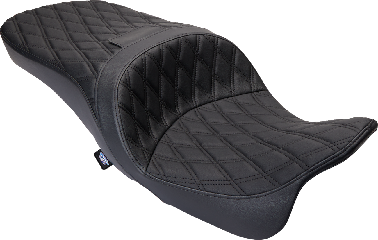 Drag Specialties Seats Freedom Seat - Vinyl - Double Diamond Black Stitch - FLH '09-'23