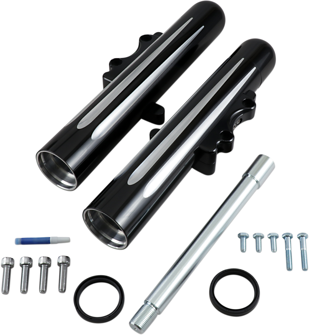 Arlen NESS Fork Legs - Black Anodized - Deep Cut - Dual Disc
