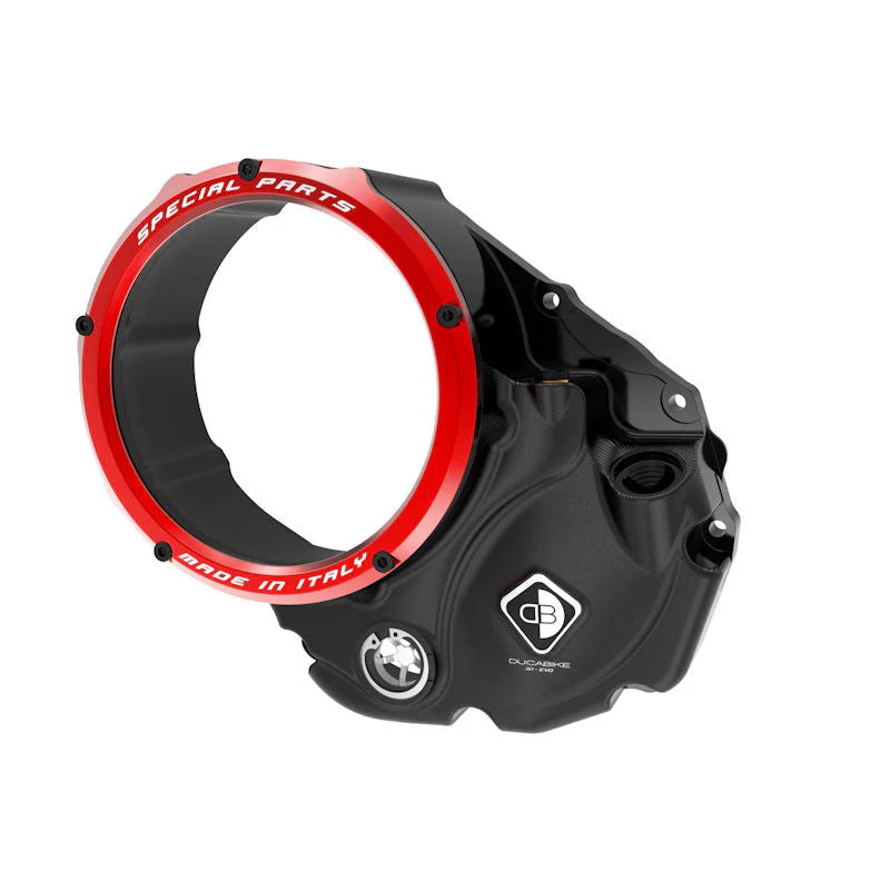 Ducabike DBK 3D Clear Clutch Cover For Ducati Monster 1200 1200S 1200R - Black-Red