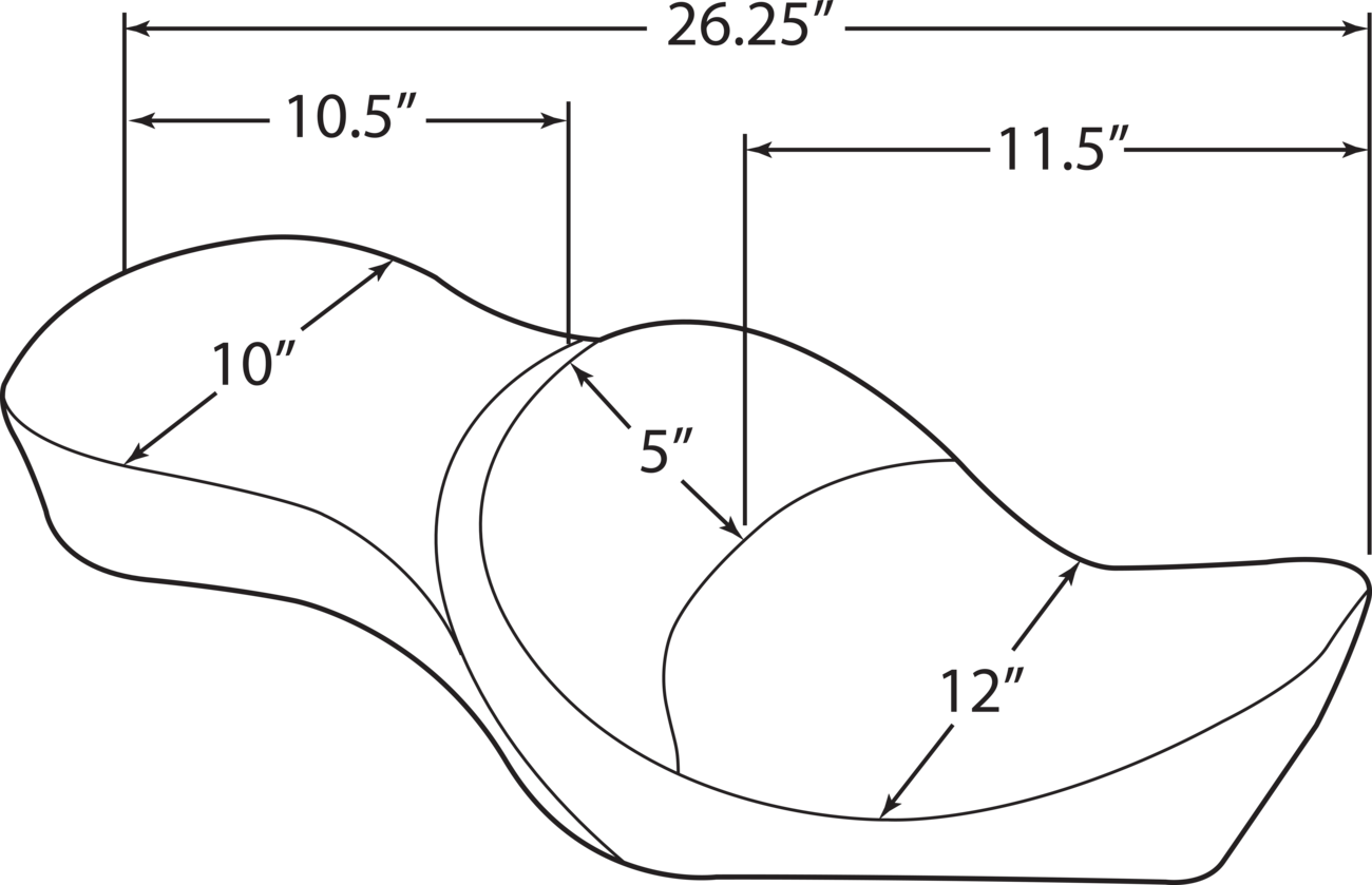 Drag Specialties Seats Double Bucket Seat - Mild Stitch - XL '10-'22