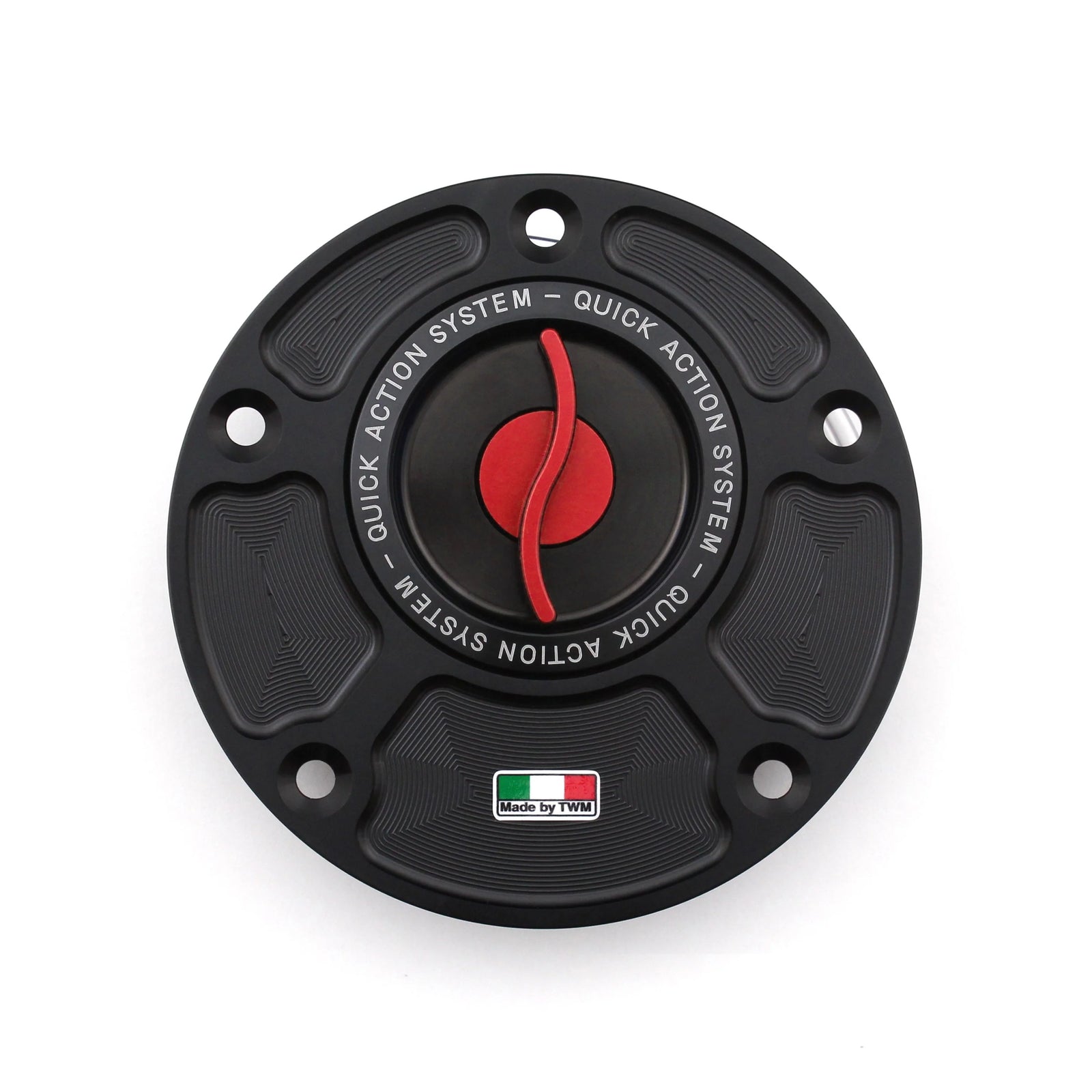TWM CNC Aluminum Gas Cap / Fuel Cap with Red Center Cap for Ducati Motorcycles