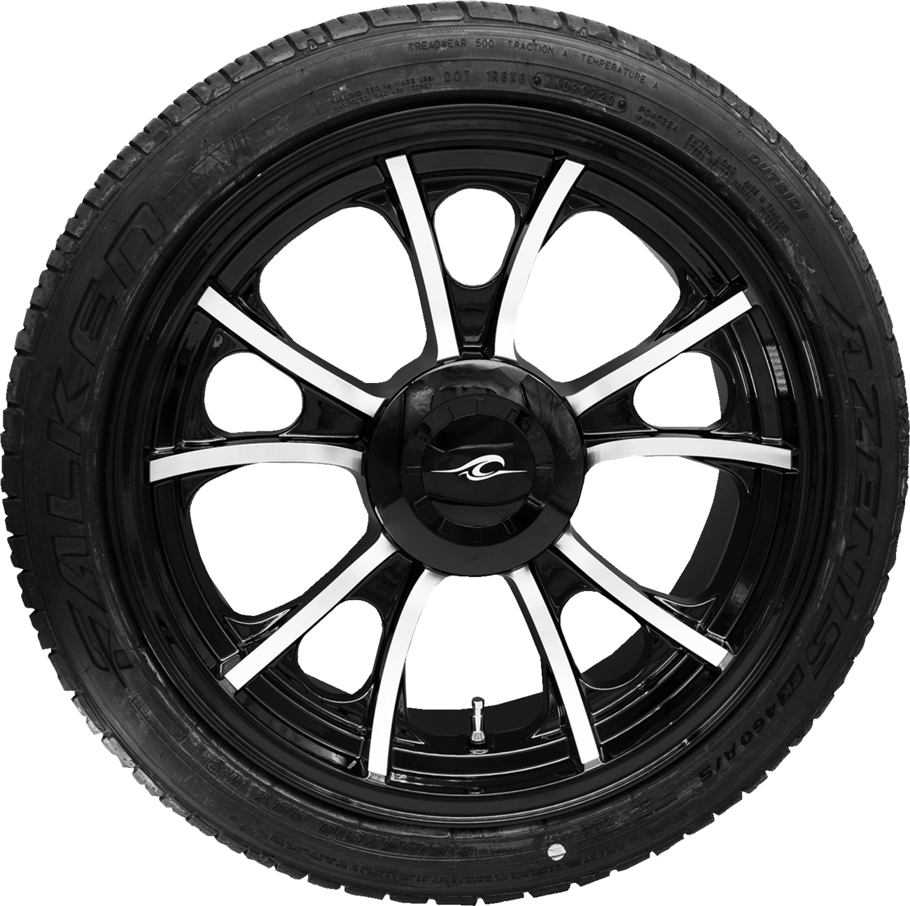 Coastal Moto Largo 3D Rear Wheel - Black Cut (18") | Falken Tire (215/45zr18) - Trike