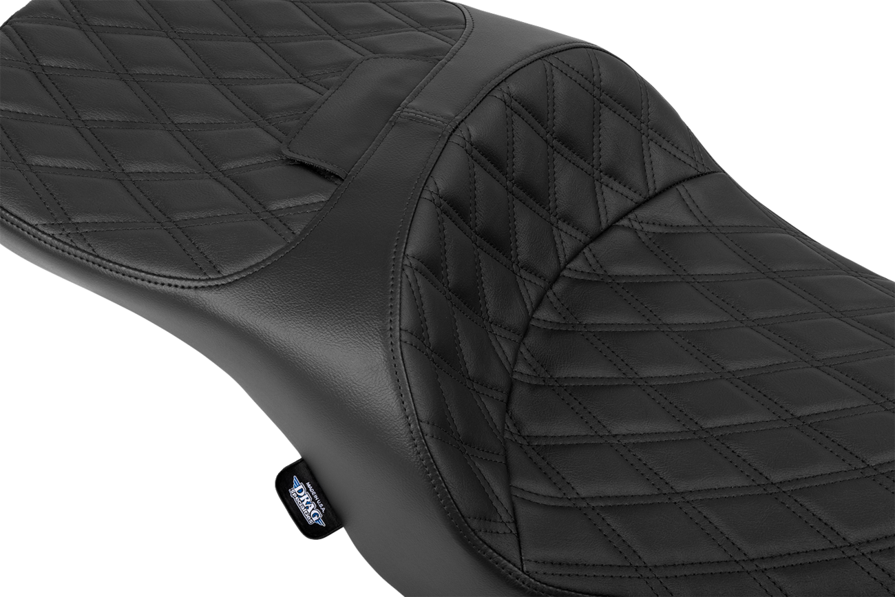 Drag Specialties Seats Forward Position Freedom Seat - Vinyl/Solar Leather - Black Double Diamond Stitch - FLH/FLT '23-'25