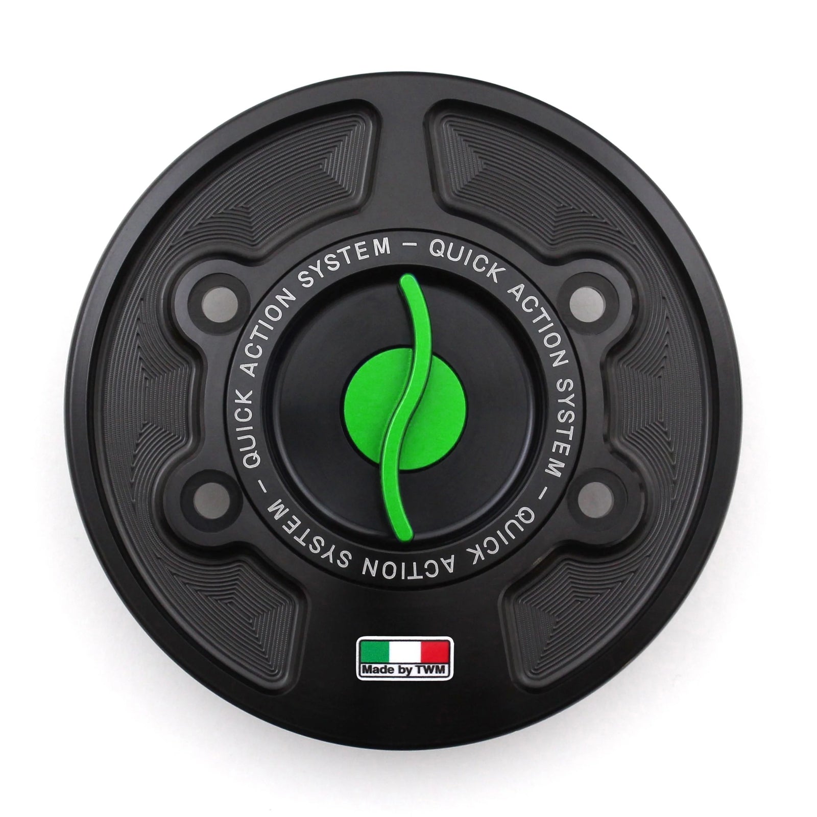 TWM CNC Aluminum Gas Cap / Fuel Cap with Green Center Cap for BMW Motorcycles