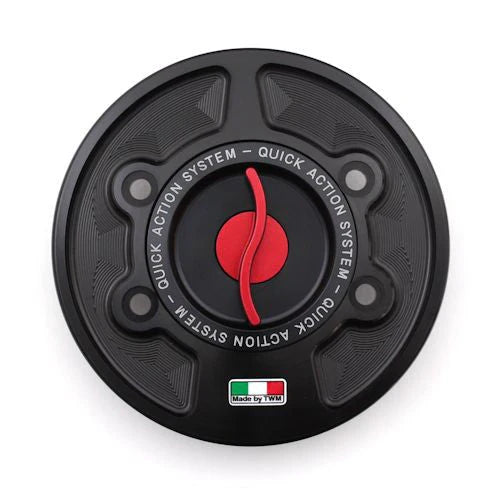 TWM Quick Action CNC Aluminum Gas Cap For BMW S1000R K63 - Yes (Gold) / Red