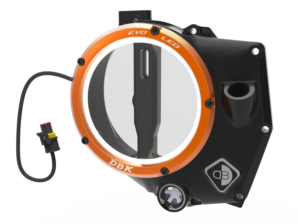 Ducabike DBK Ccdvl14 KTM 990 Evo LED Clear Clutch Cover - BLACK-ORANGE