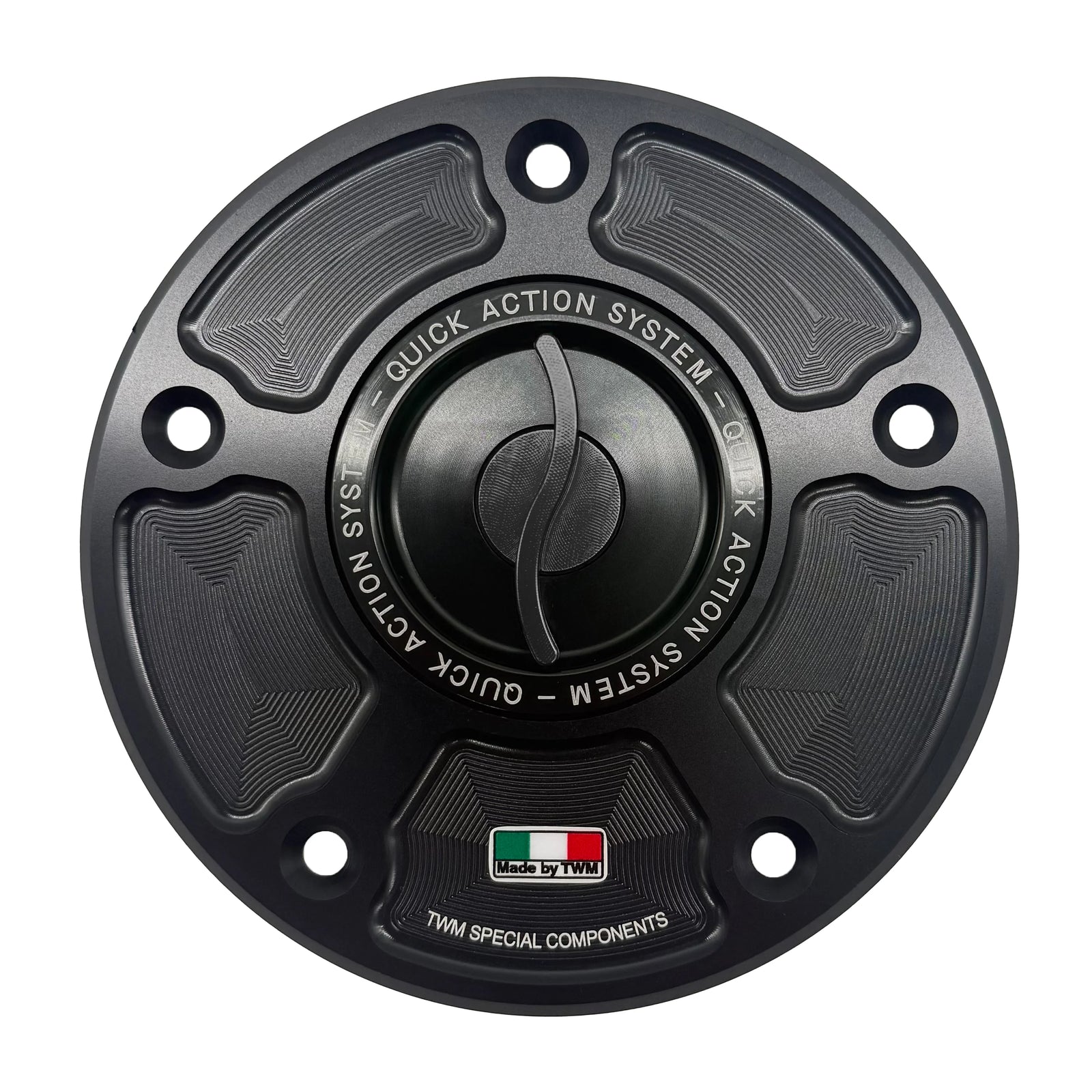 TWM CNC Aluminum Gas Cap / Fuel Cap with Black Center Cap for Kawasaki Motorcycles