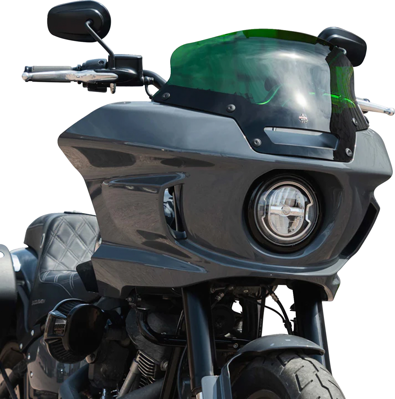 Klock Werks Kolor Flare® Windshield - 6" - Green - '22-'25 FXLRST