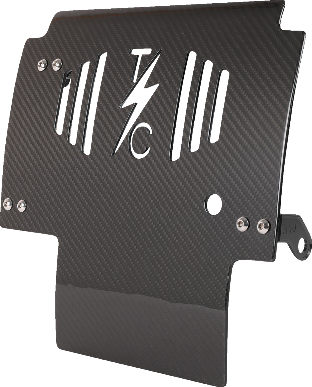 Thrashin Supply CO. Skid Plate - Carbon Fiber/Gloss - With Black Brackets - FLHX/FLTRX