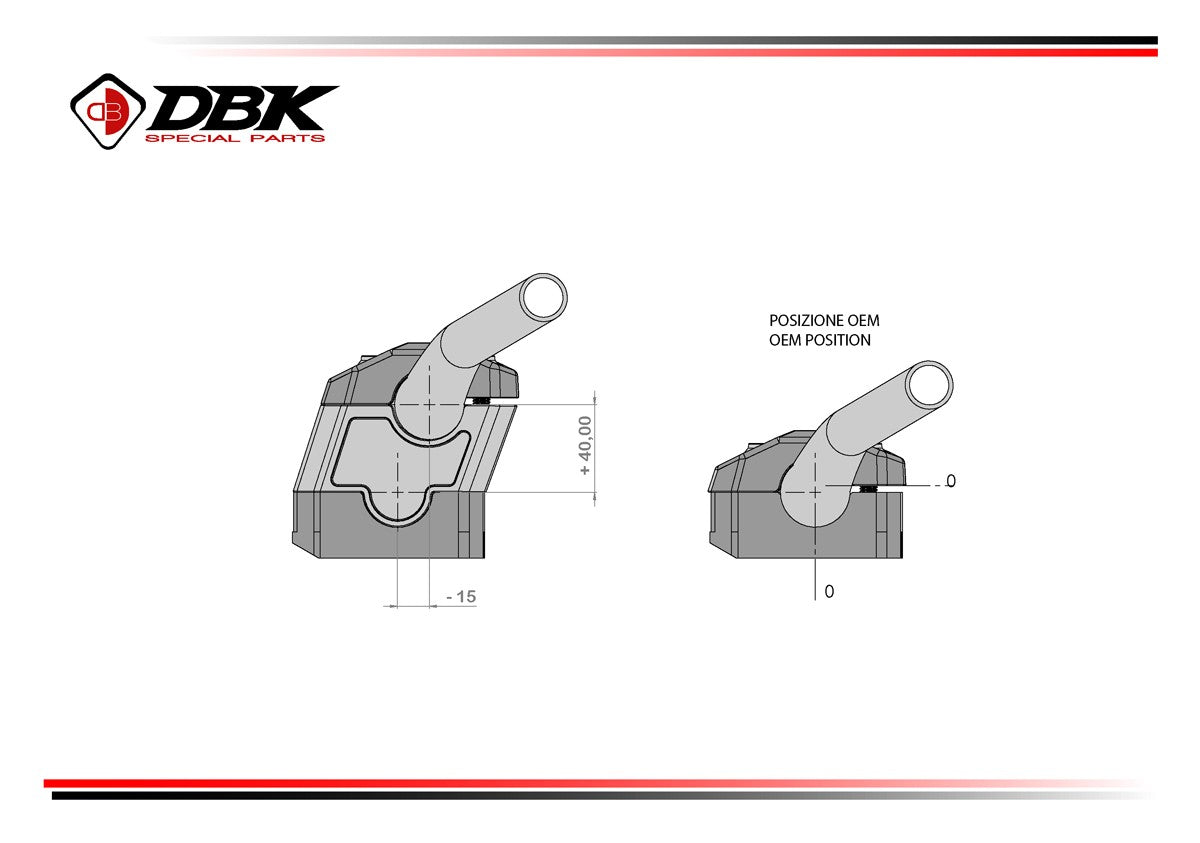 Ducabike DBK BRM06 BMW R1300GS Handlebar Risers Kit