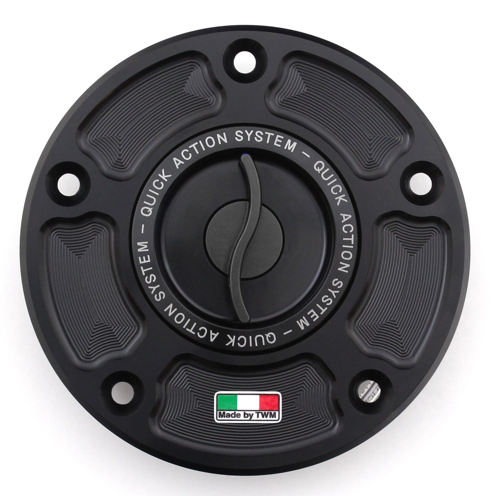 TWM CNC Aluminum Gas Cap / Fuel Cap with Black Center Cap for Suzuki Motorcycles