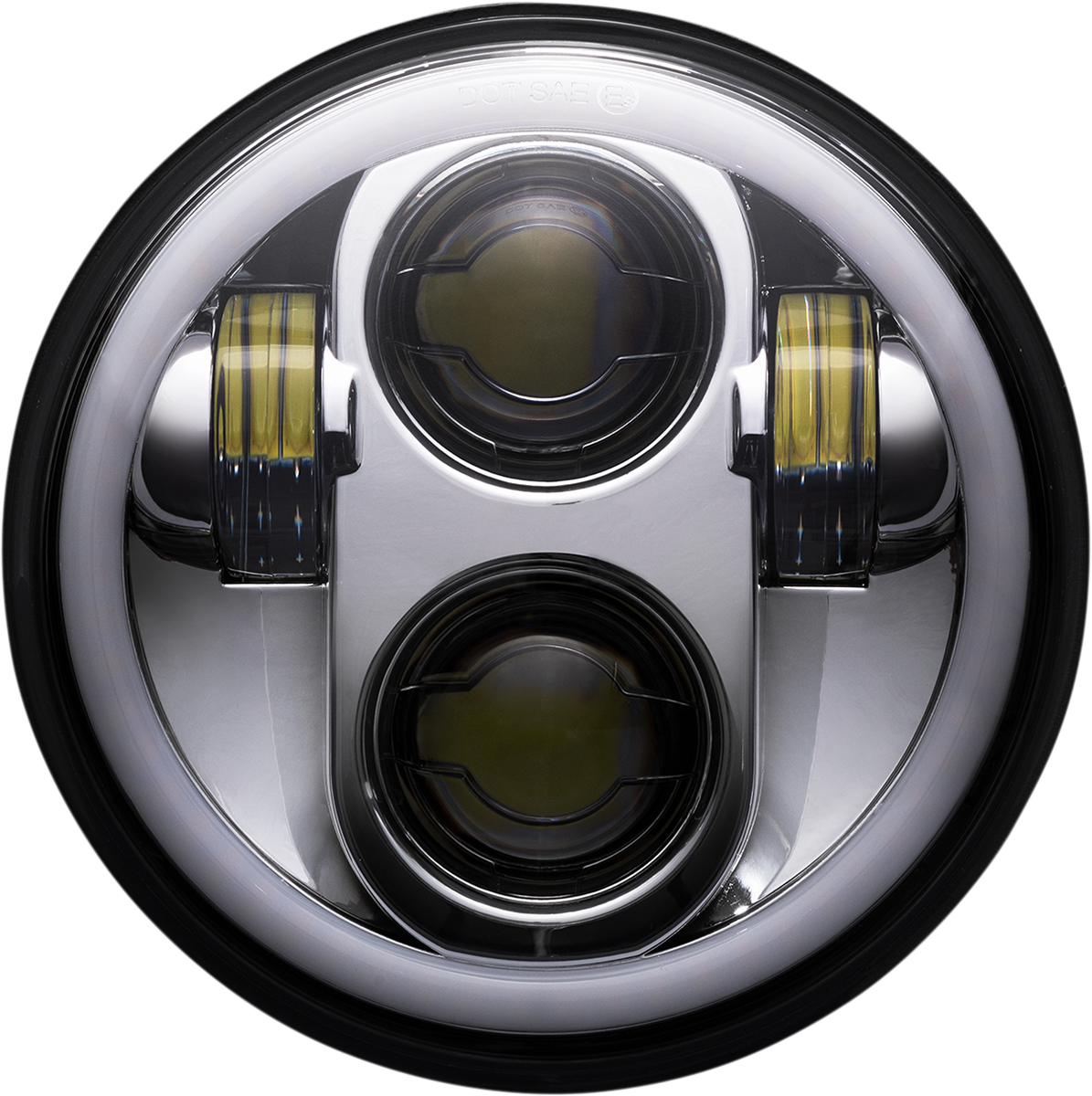 Custom Dynamics ProGLOW™ 5-3/4" Headlamp - With Mounting Ring - Chrome