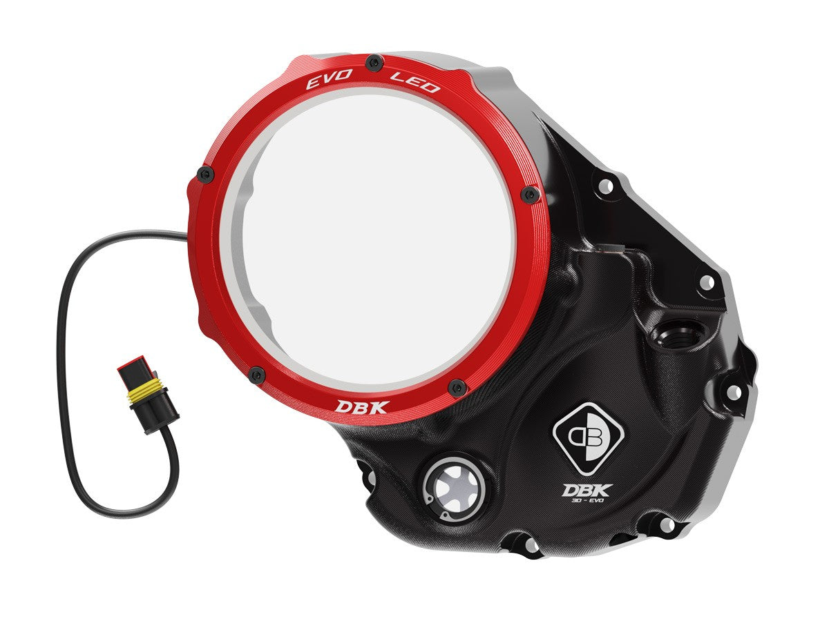 Ducabike DBK CCDVL06 Evo LED Clear Clutch Cover - BLACK-RED