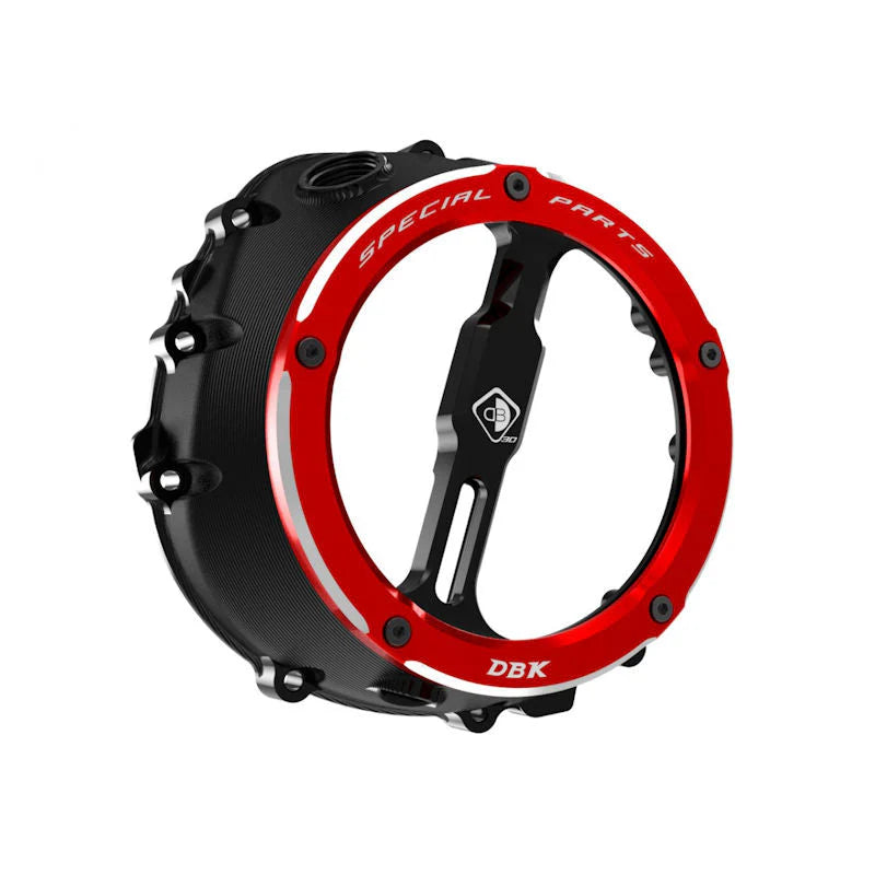 Ducabike DBK Special Parts Clear Clutch Cover For BMW S1000XR M1000XR - Black-Red
