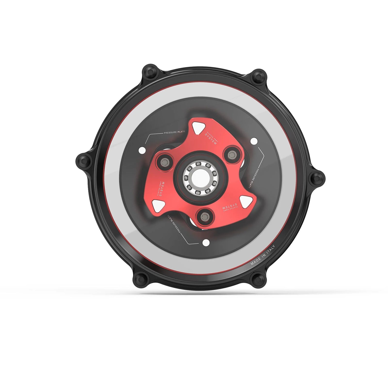 Rizoma Clear Clutch Cover Kit For Ducati Stretfighter V4 V4S - Red