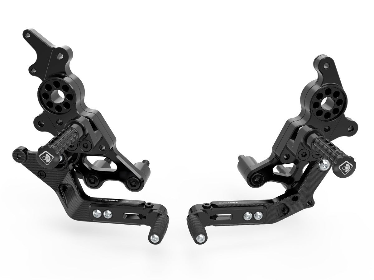 Ducabike DBK PRHM9501 HM 950 Adjustable Rearset - BLACK ECO FIXED FOOT PEGS