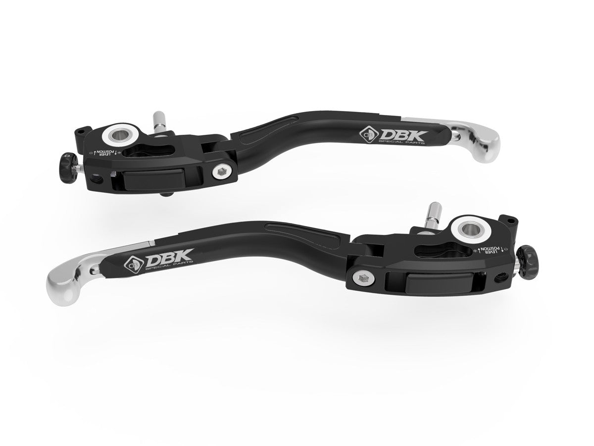 Ducabike DBK L37 Evo Brake + Clutch Adjustable Levers - BLACK-SILVER