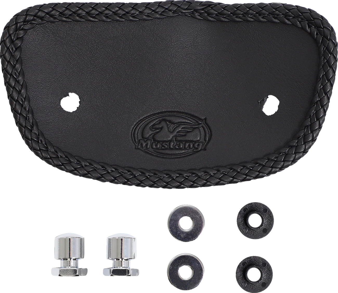 Mustang Wide Solo Seat - With Backrest - Vintage - Black - Smooth - FL '08-'25