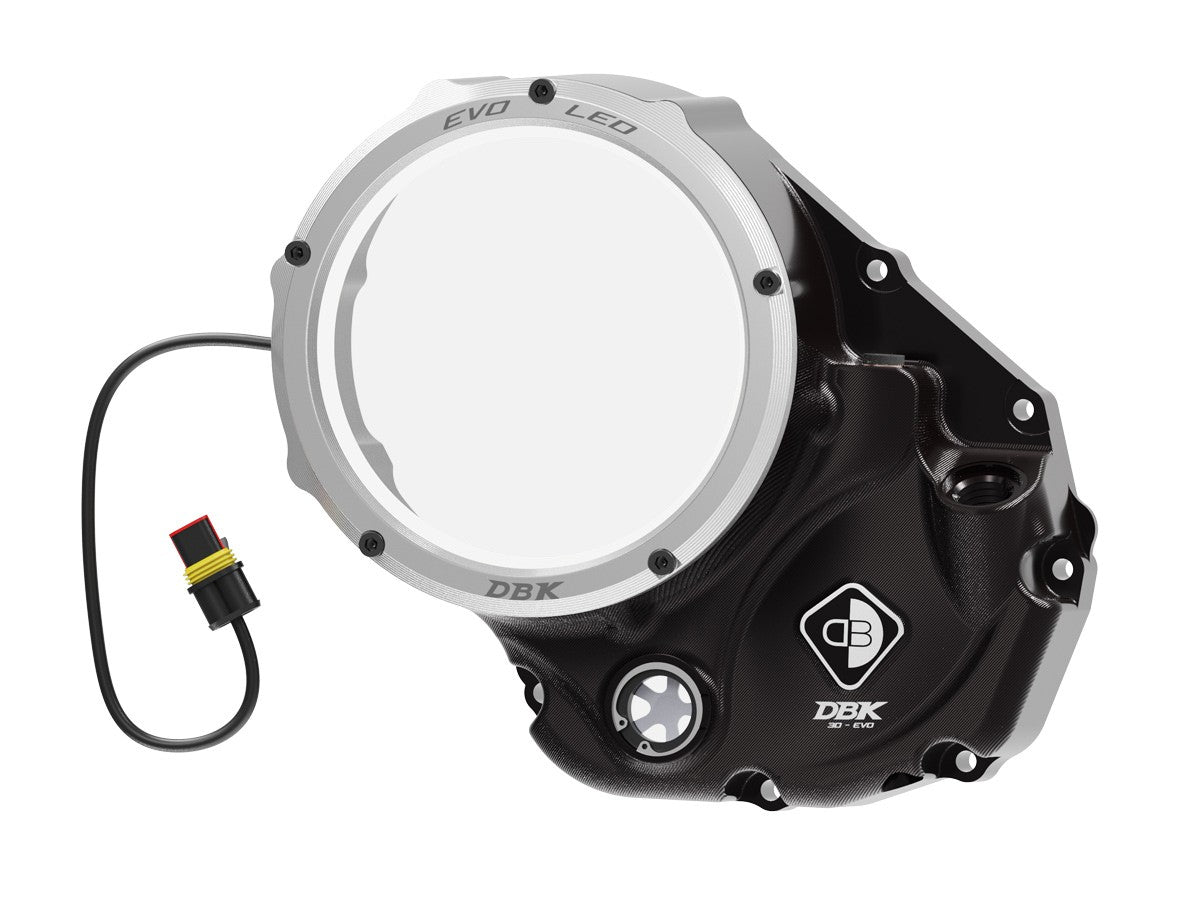 Ducabike DBK CCDVL06 Evo LED Clear Clutch Cover - BLACK-SILVER