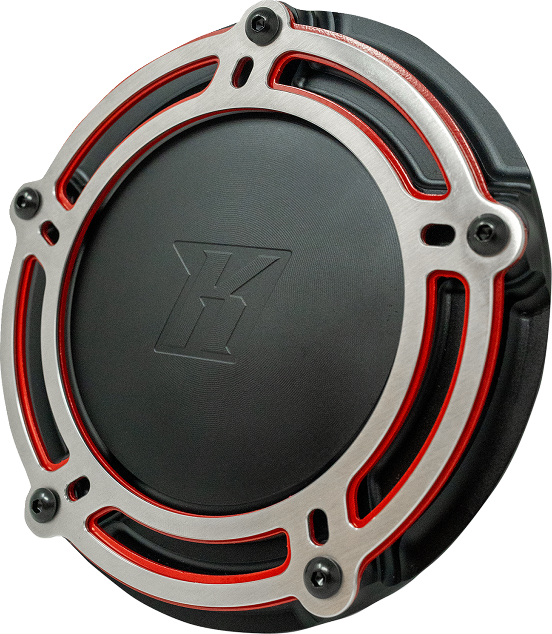 Kodlin USA Derby Cover - NXL Redline - Black/Red - M8 Softail